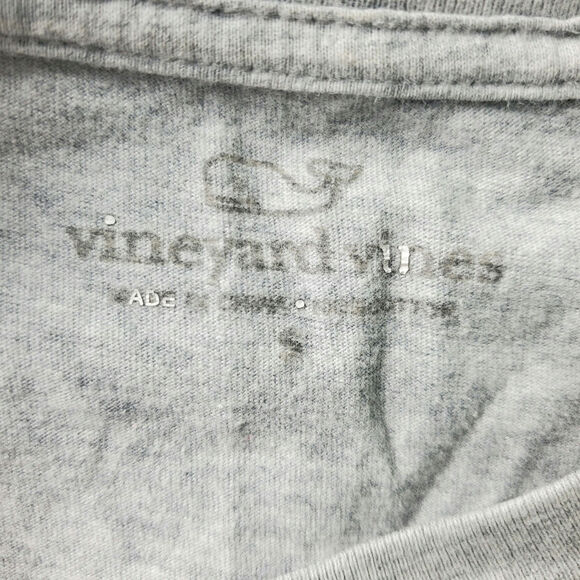 Vineyard Vines Womens Gray Crew Neck Long Sleeve American Flag Tee Size Small - Picture 3 of 7